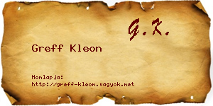 Greff Kleon névjegykártya